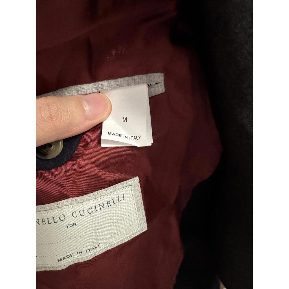 Brunello Cucinelli Blazer Style Cashmere Navy Coat Size M - Picture 2 of 5